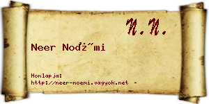 Neer Noémi névjegykártya